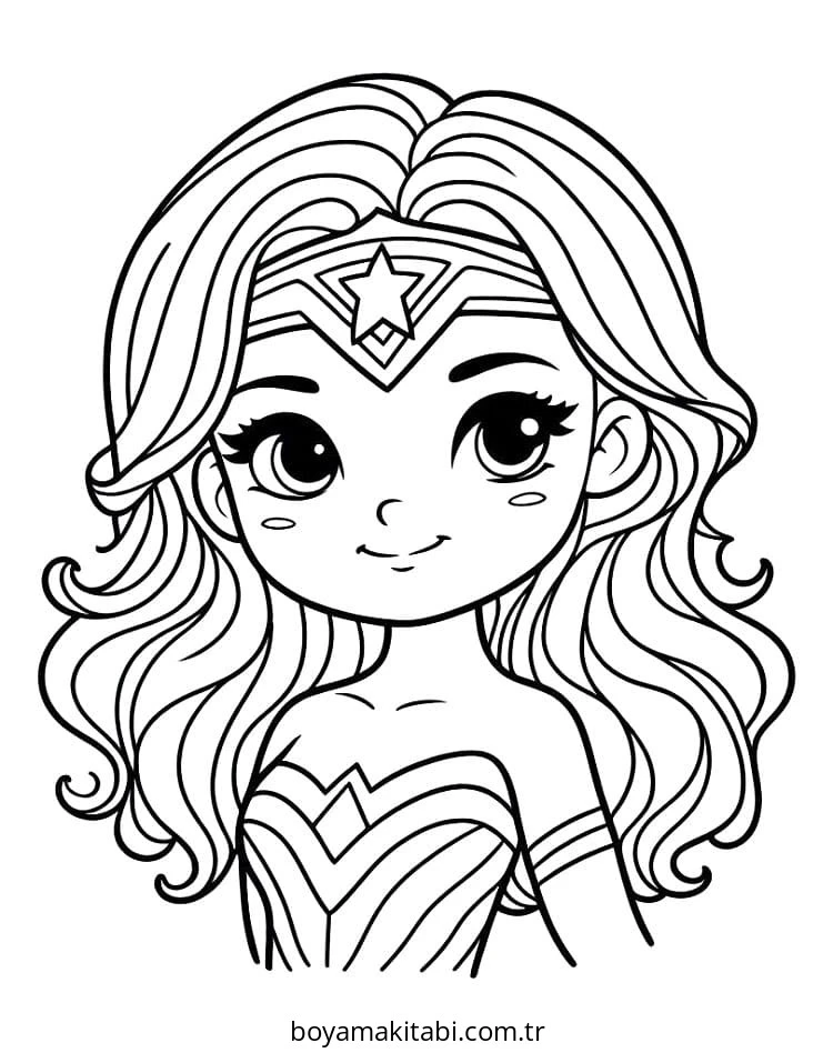Wonder Woman boyama sayfası #3 – boyama etkinliği, çocuk aktivitesi
