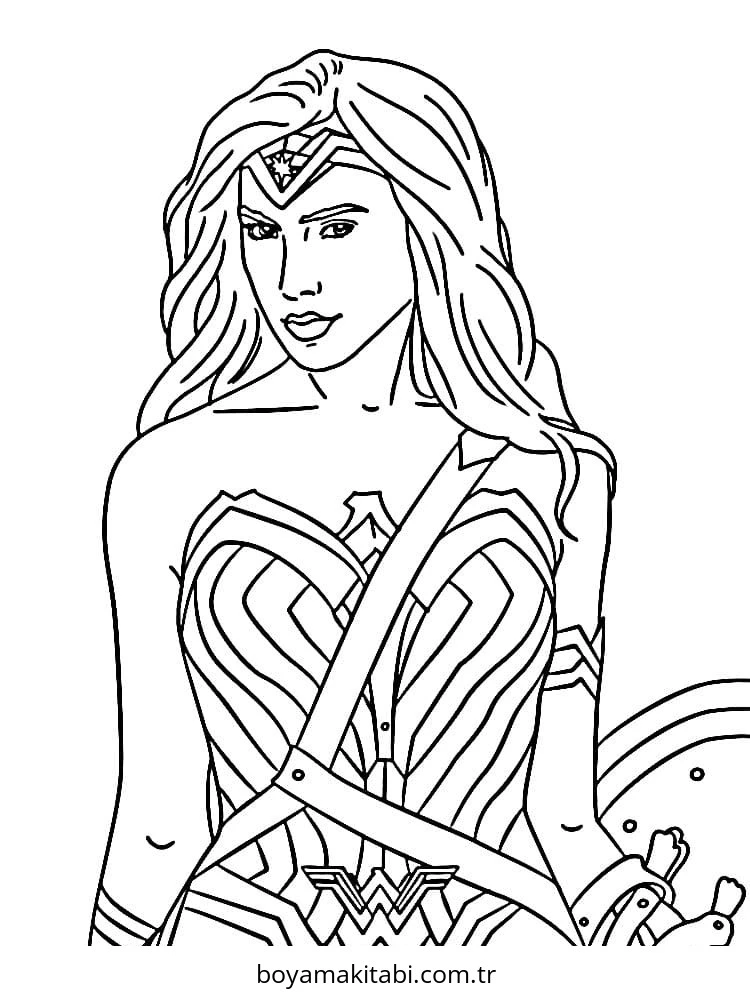 Wonder Woman boyama sayfası #9 – evde etkinlik, anaokulu etkinliği