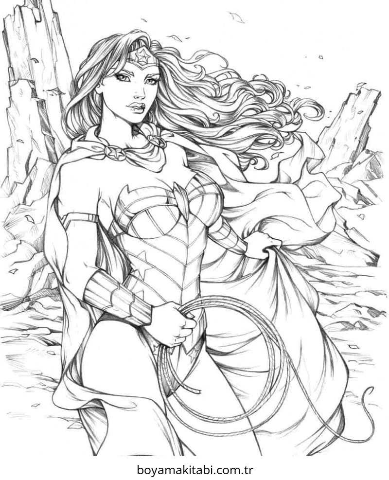 Wonder Woman boyama sayfası #13 – yaratıcılık, doğum günü partisi aktivitesi
