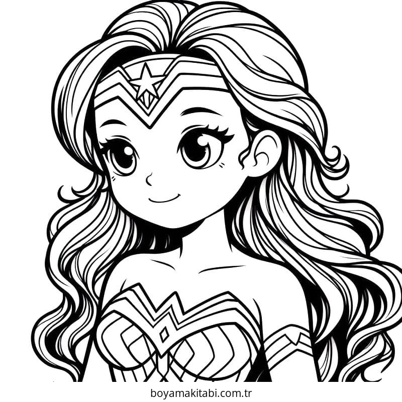 Wonder Woman boyama sayfası #16 – anaokulu etkinliği, motor becerileri destekler