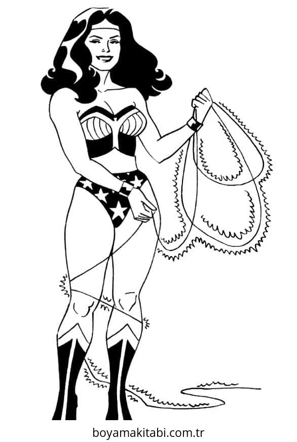 Wonder Woman boyama sayfası #29 – A4 baskıya uygun, ücretsiz yazdır