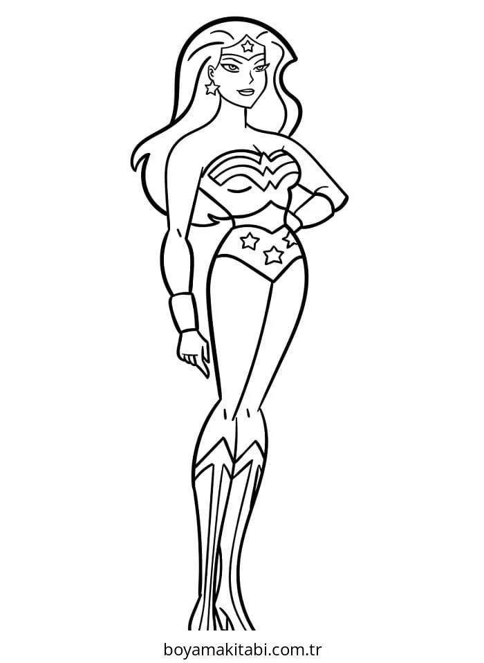 Wonder Woman boyama sayfası #30 – mürekkep tasarrufu sağlar, PDF indir