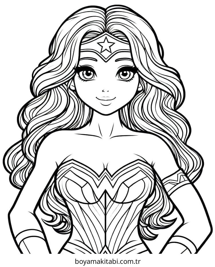 Wonder Woman boyama sayfası #33 – yaratıcı sanat çalışması, eğlenceli etkinlik