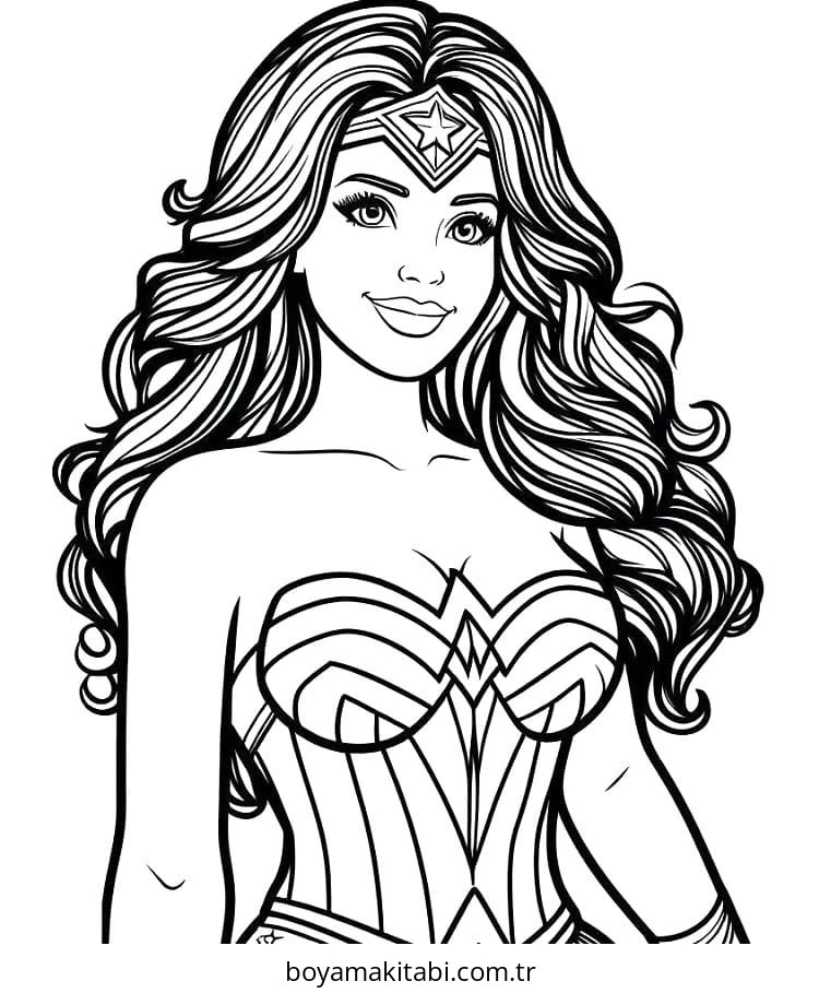 Wonder Woman boyama sayfası #35 – eğlenceli öğrenme deneyimi, okul öncesi