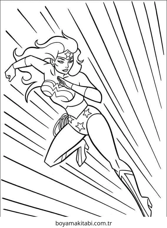 Wonder Woman boyama sayfası #39 – kolay boyama, eğitici aktivite