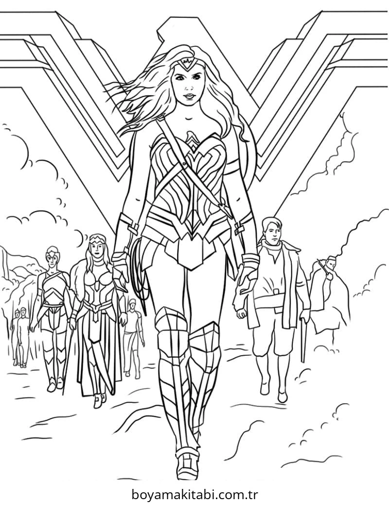 Wonder Woman boyama sayfası #42 – okul öncesi, evde etkinlik