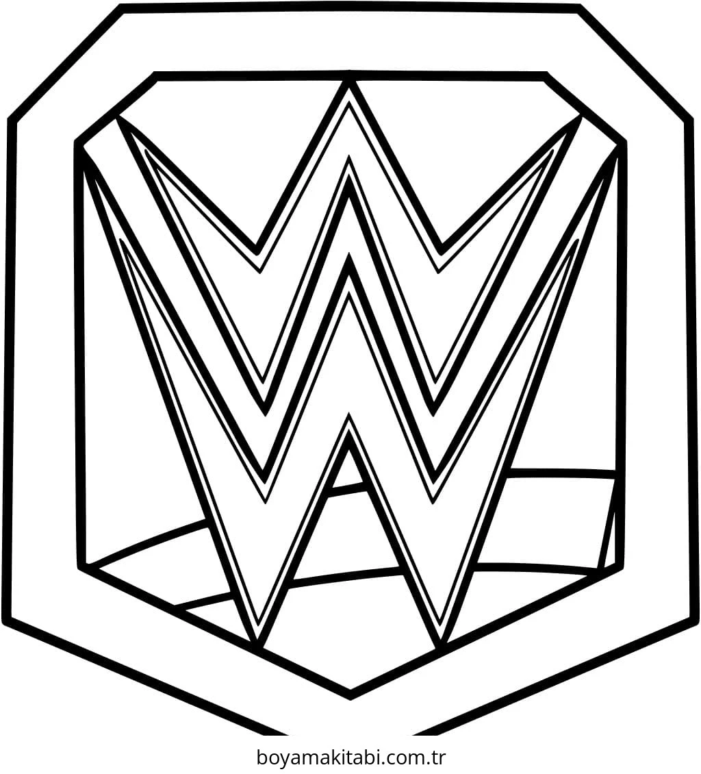 WWE boyama sayfası – basit çizim, kolay boyama