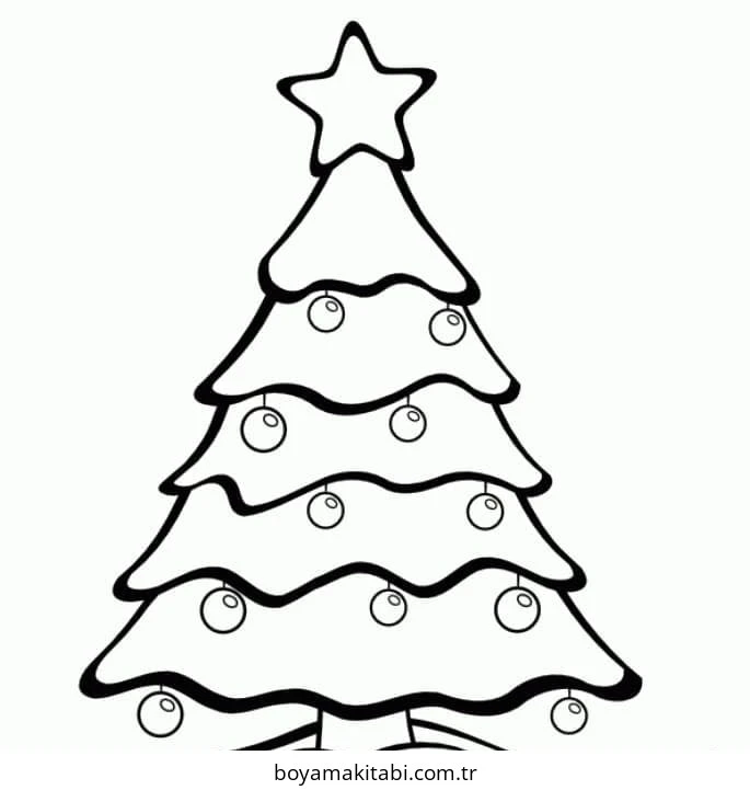 Yılbaşı Ağacı (Noel ağacı) boyama sayfası #57 – eğlenceli etkinlik, el becerilerini geliştirir