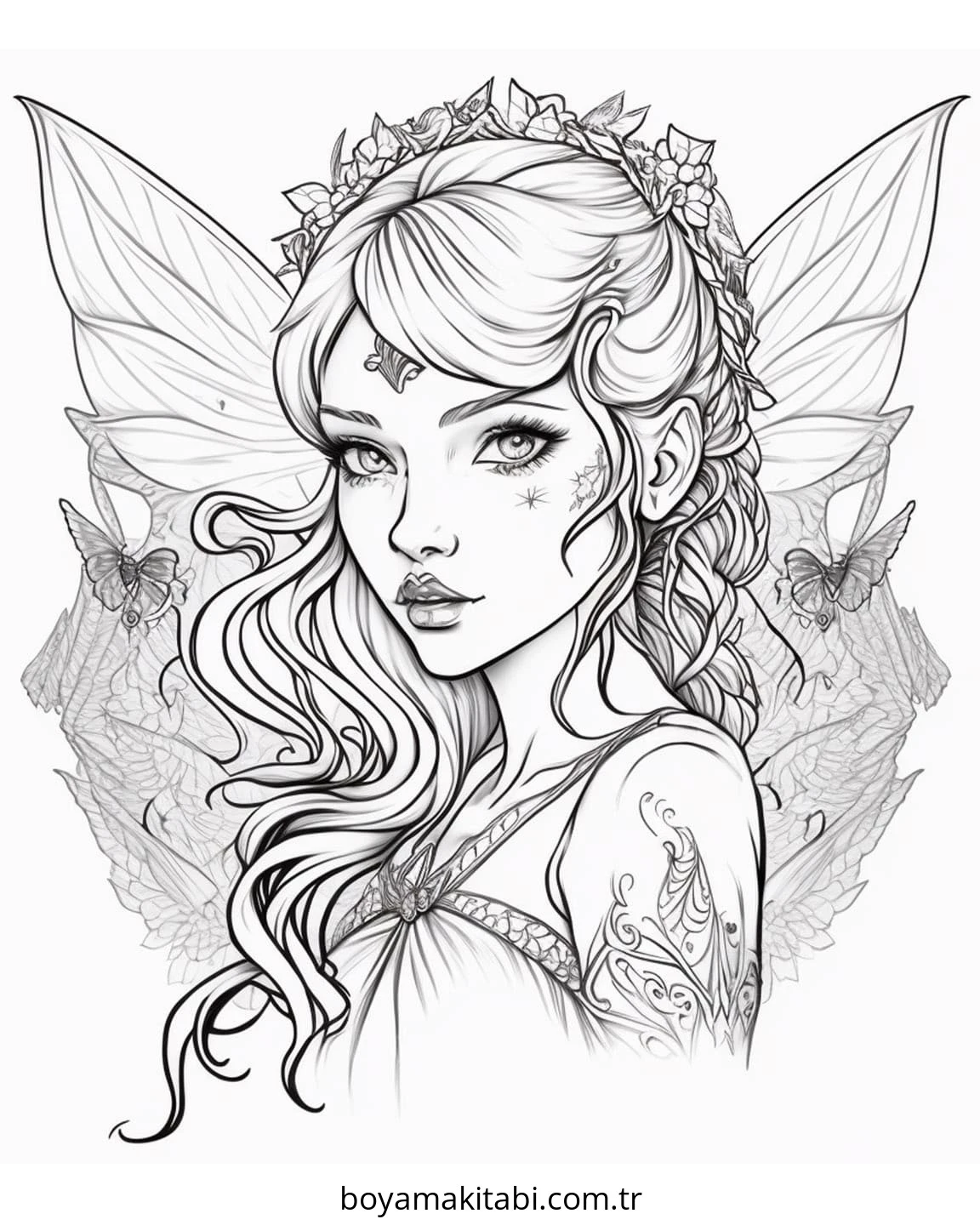 Fairy boyama sayfası – boyama çalışması, yaratıcılığı geliştirir