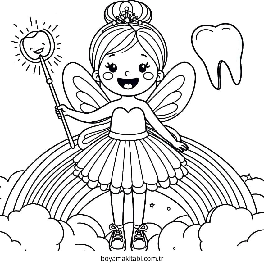 Fairy boyama sayfası – okul öncesi, evde etkinlik