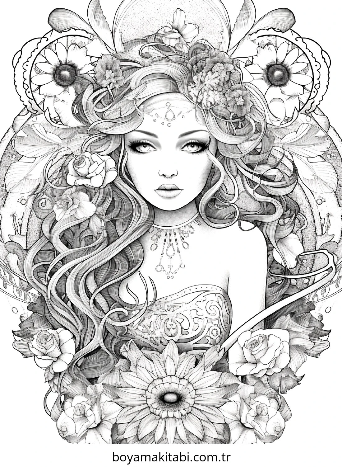 Fairy boyama sayfası – sevimli karakter, sanatsal çalışma