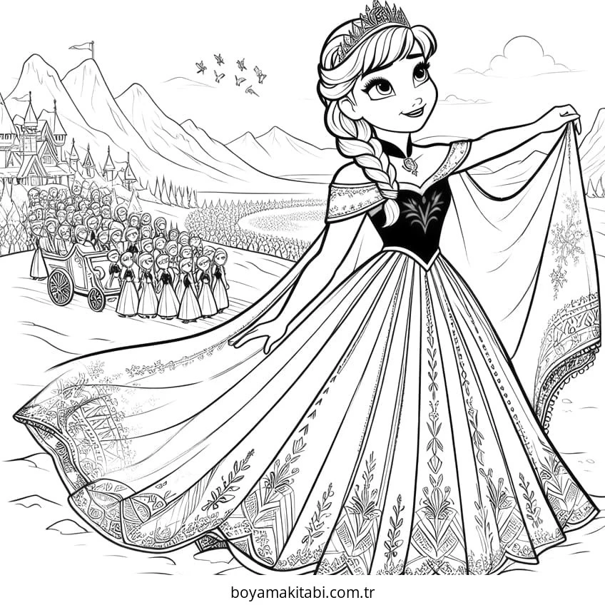 Frozen (Karlar Ülkesi) boyama sayfası – yaratıcılık, eğlenceli etkinlik