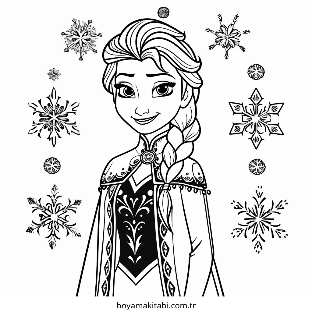 Frozen (Karlar Ülkesi) boyama sayfası – boyama çalışması, yaratıcılığı geliştirir