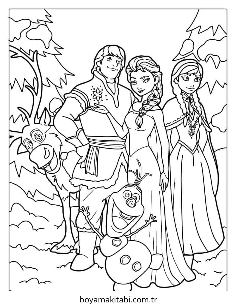 Frozen (Karlar Ülkesi) boyama sayfası – yaratıcılığı geliştirir, keyifli zaman