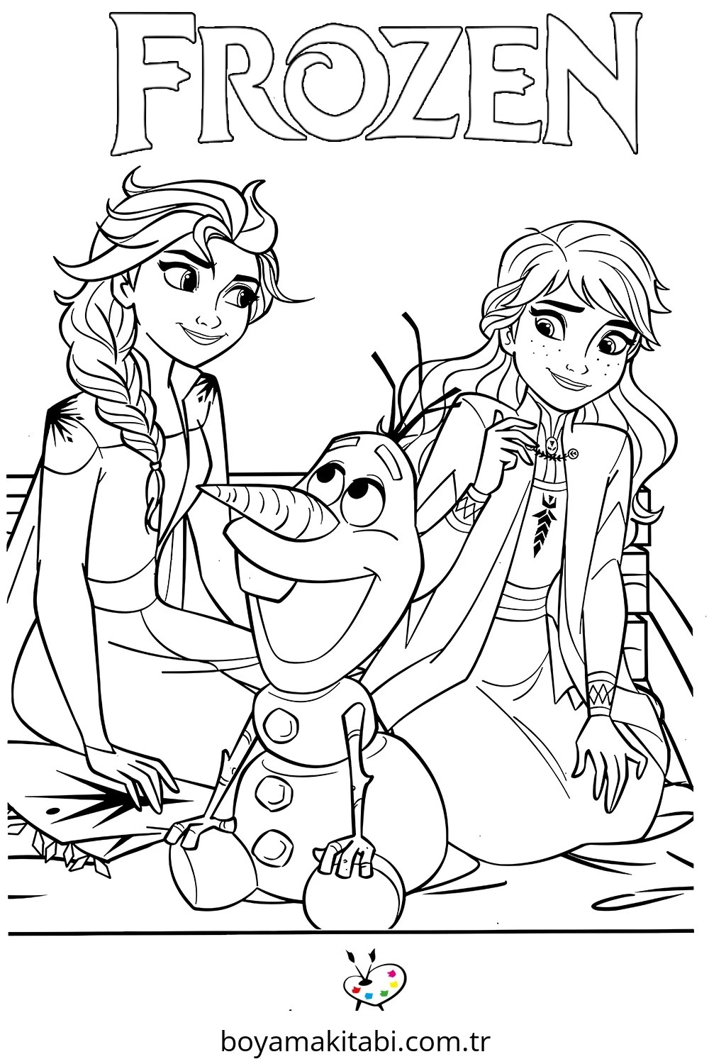 Frozen (Karlar Ülkesi) boyama sayfası – boyama etkinliği, çocuk aktivitesi