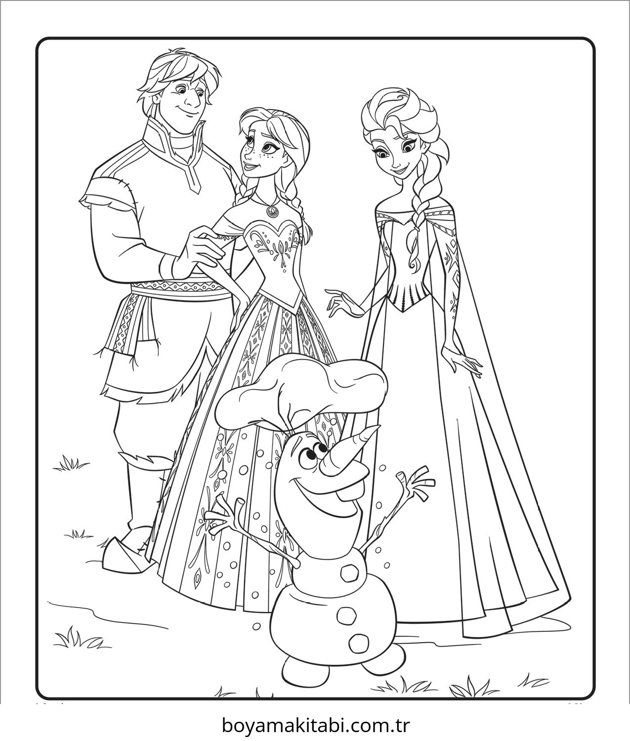 Frozen (Karlar Ülkesi) boyama sayfası – ücretsiz yazdır, boyama etkinliği
