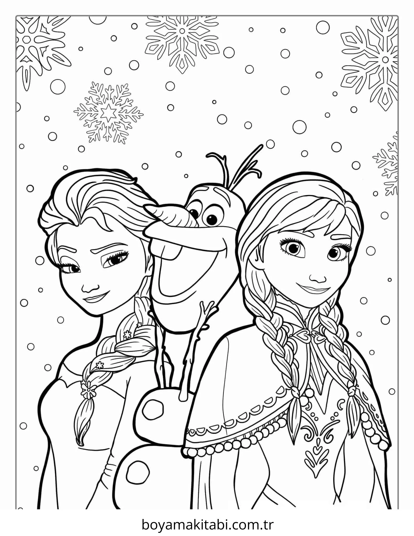 Frozen (Karlar Ülkesi) boyama sayfası – çocuklar için, çizgi film temalı