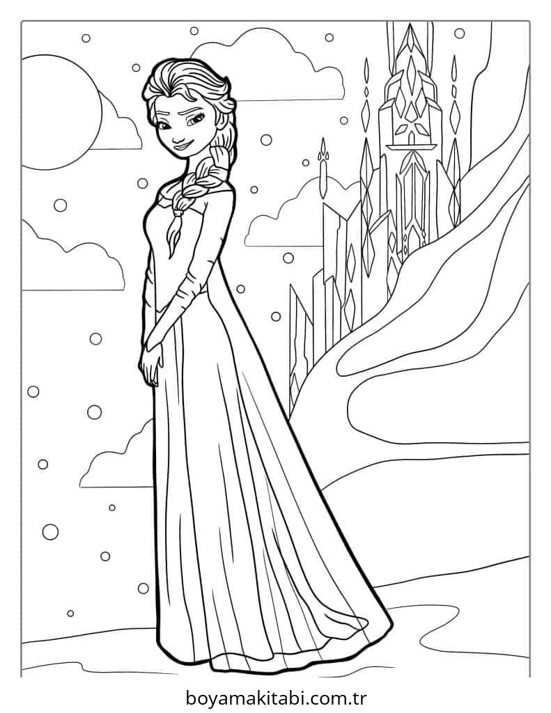Frozen (Karlar Ülkesi) boyama sayfası – yaratıcılığı geliştirir, keyifli zaman