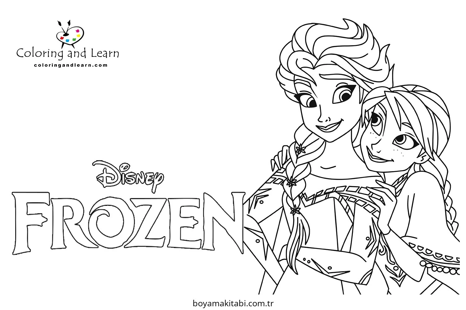 Frozen (Karlar Ülkesi) boyama sayfası – el becerilerini geliştirir, boyama çalışması