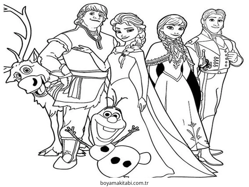 Frozen (Karlar Ülkesi) boyama sayfası – evde etkinlik, ücretsiz yazdır