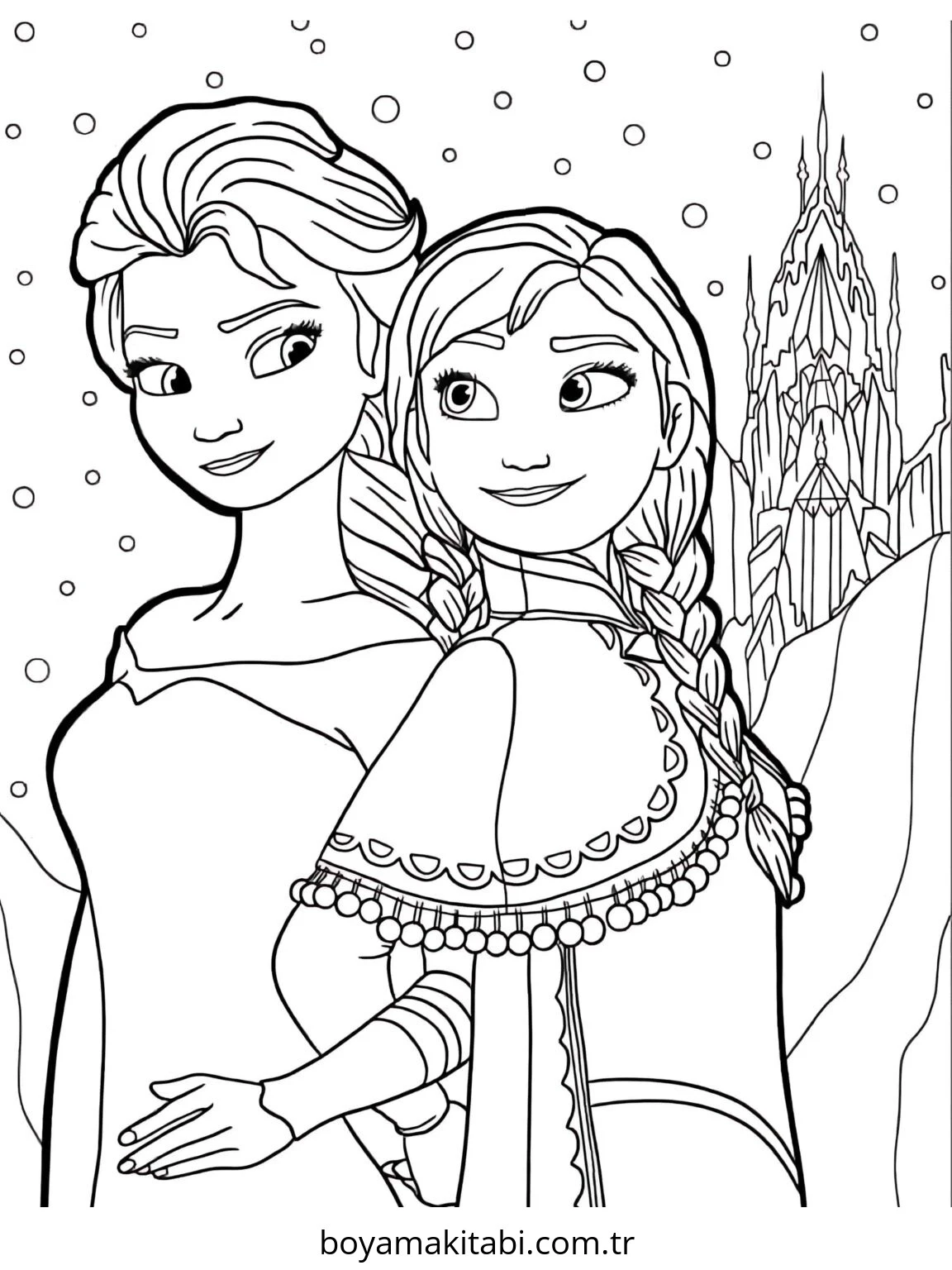Frozen (Karlar Ülkesi) boyama sayfası – ücretsiz yazdır, boyama etkinliği