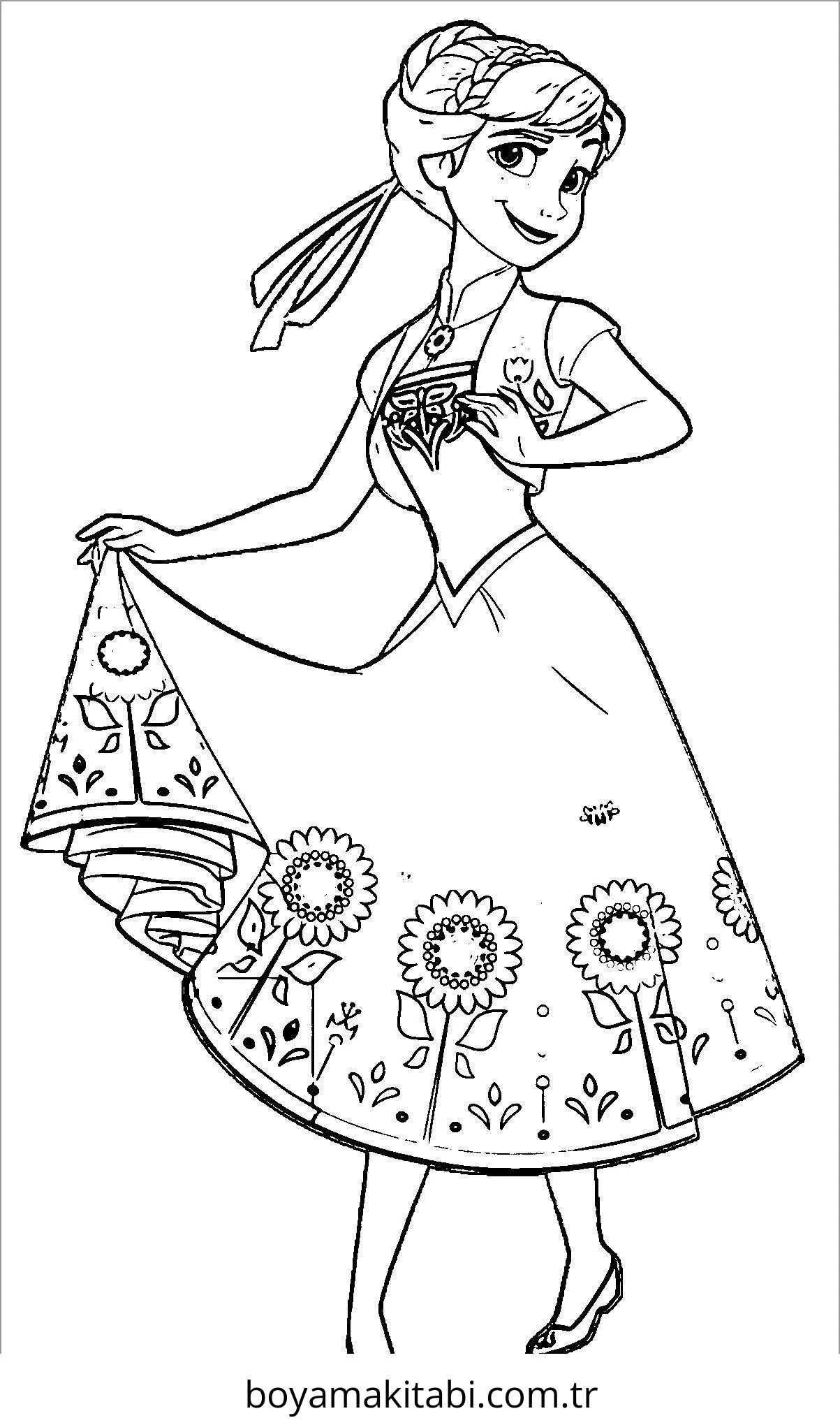 Frozen (Karlar Ülkesi) boyama sayfası – PDF indir, sevimli karakter