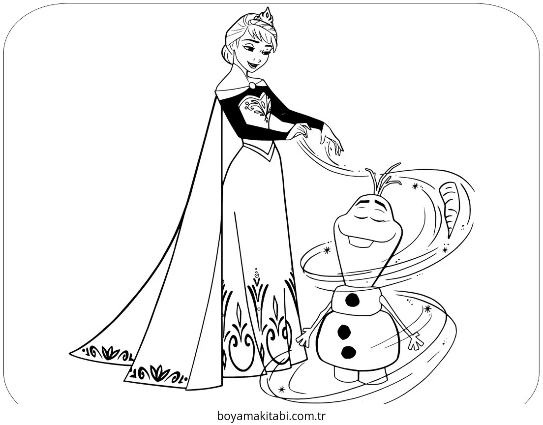 Frozen (Karlar Ülkesi) boyama sayfası – çocuklar için, çizgi film temalı
