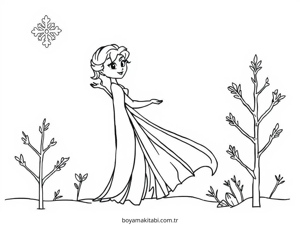 Frozen (Karlar Ülkesi) boyama sayfası – boyama etkinliği, çocuk aktivitesi