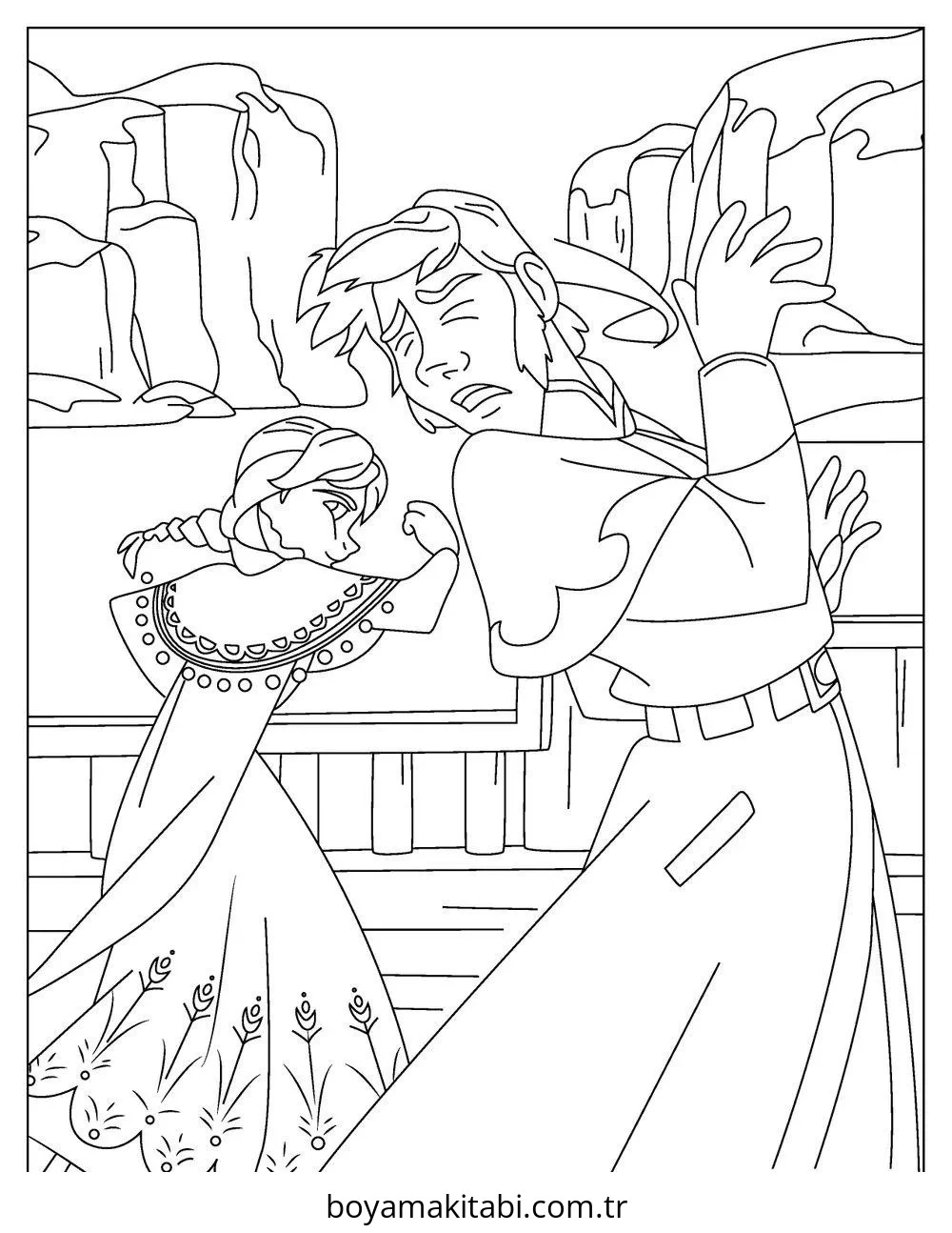 Frozen (Karlar Ülkesi) boyama sayfası – sevimli karakter, sanatsal çalışma