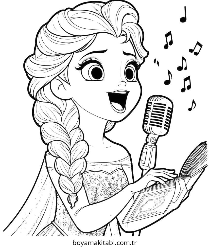 Frozen (Karlar Ülkesi) boyama sayfası – çizgi film temalı, basit çizim