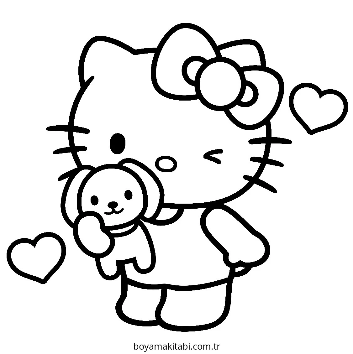 Hello Kitty boyama sayfası – yaratıcılık, eğlenceli etkinlik