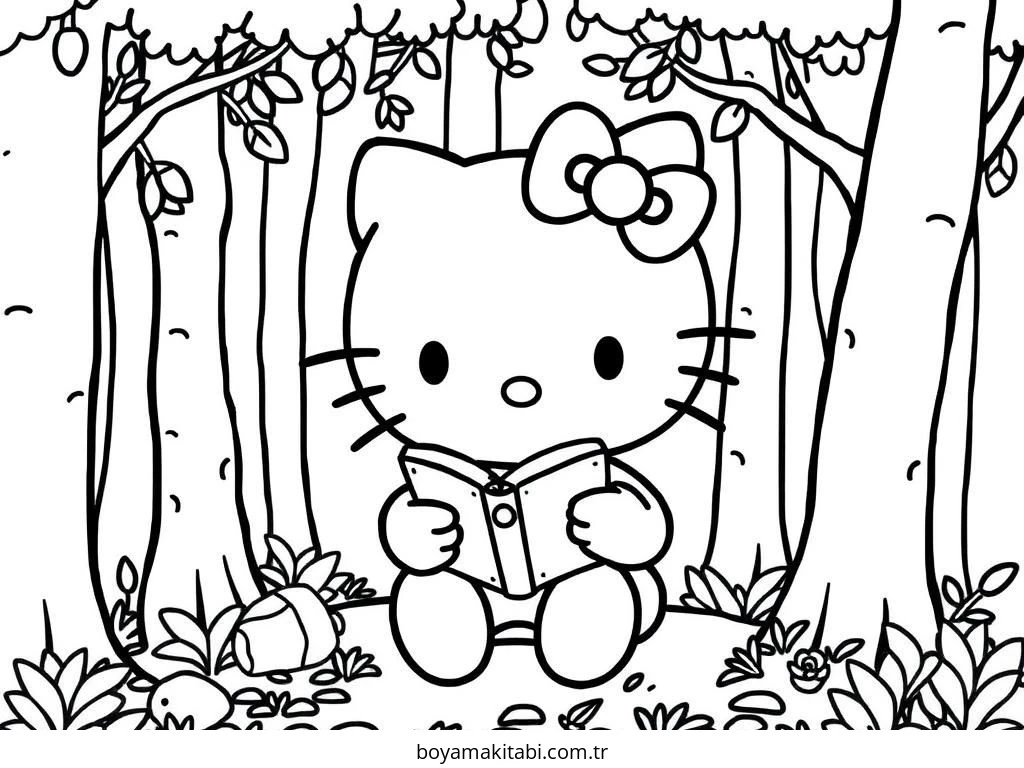 Hello Kitty boyama sayfası – PDF indir, sevimli karakter