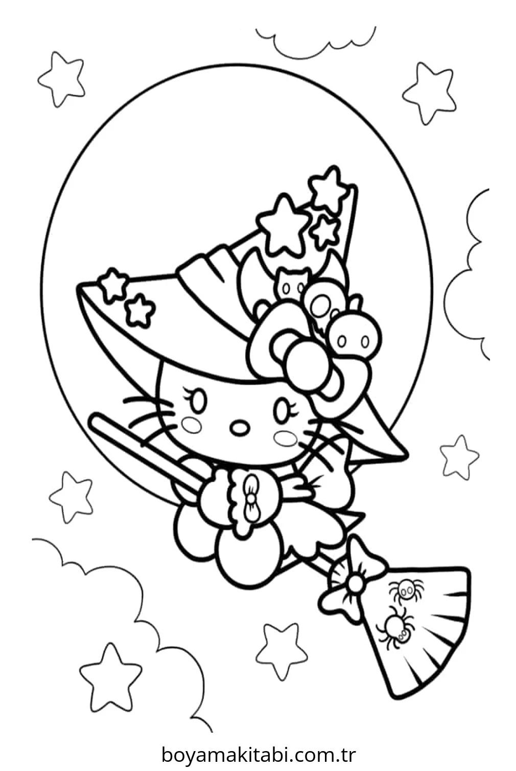 Hello Kitty boyama sayfası – çocuklar için, çizgi film temalı