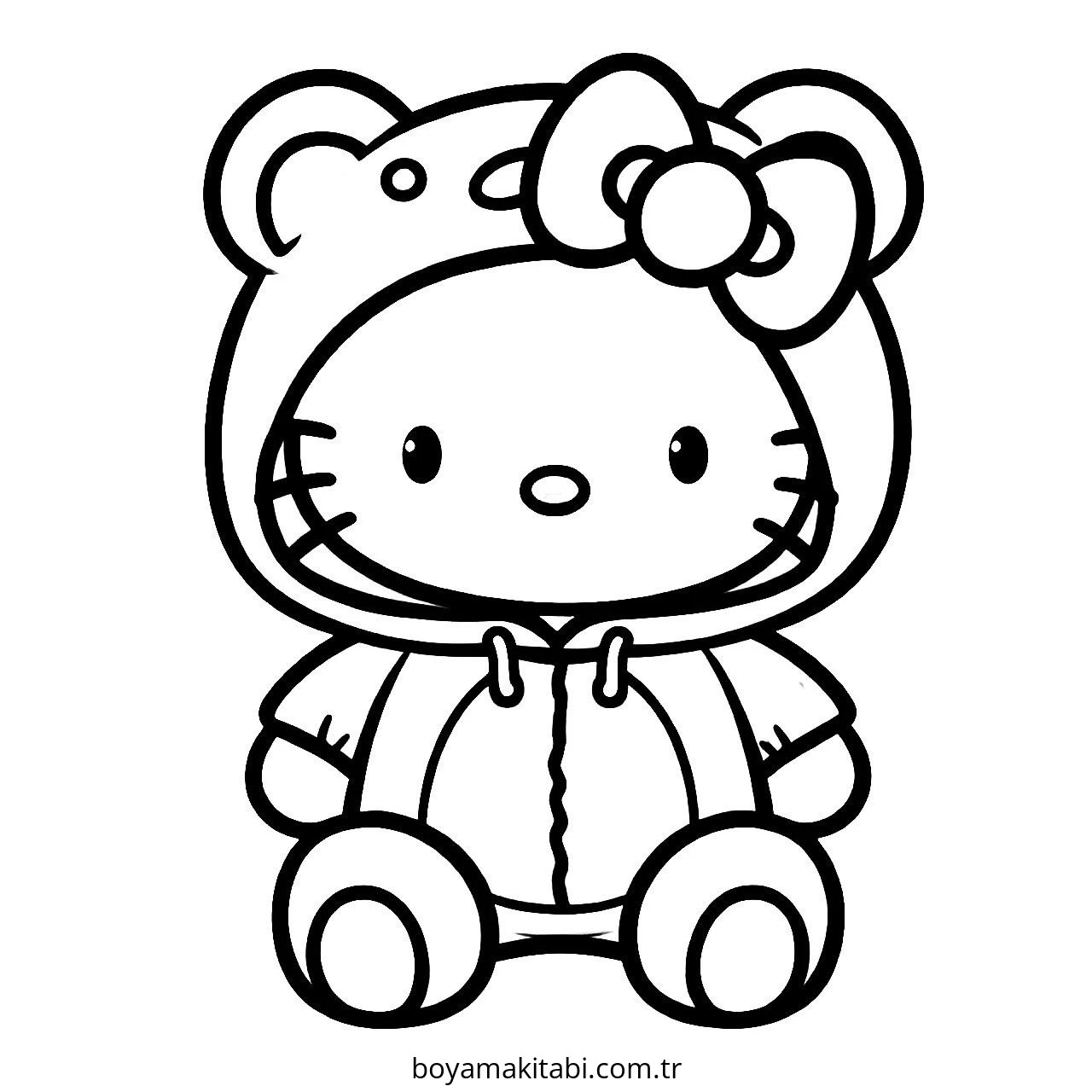 Hello Kitty boyama sayfası – kolay boyama, eğitici aktivite