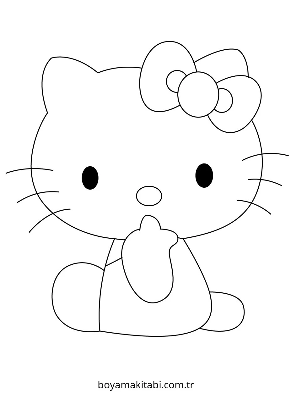 Hello Kitty boyama sayfası – yaratıcılığı geliştirir, keyifli zaman