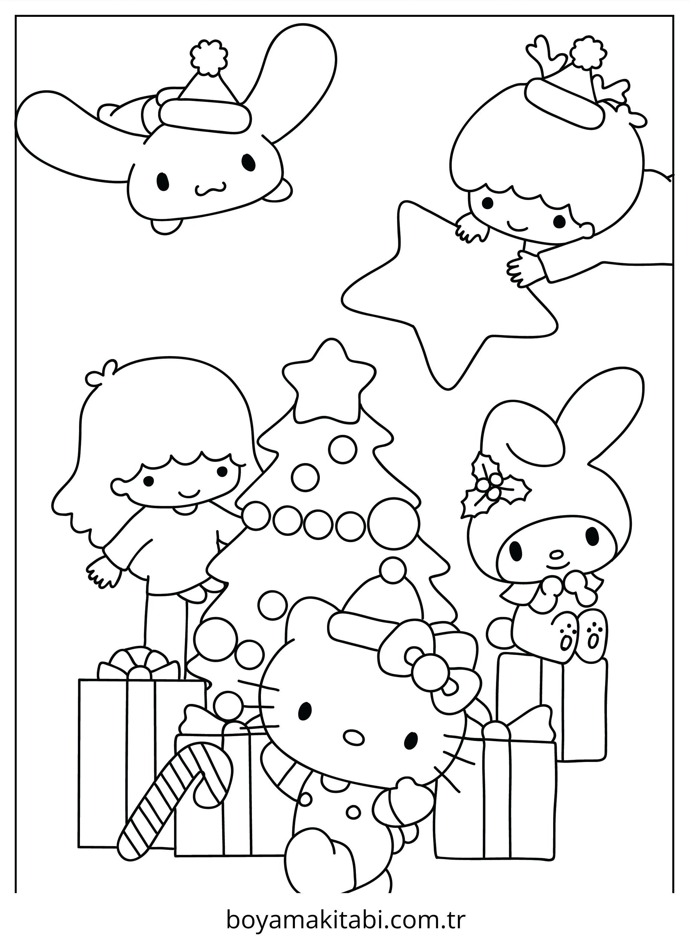 Hello Kitty boyama sayfası – okul öncesi, evde etkinlik