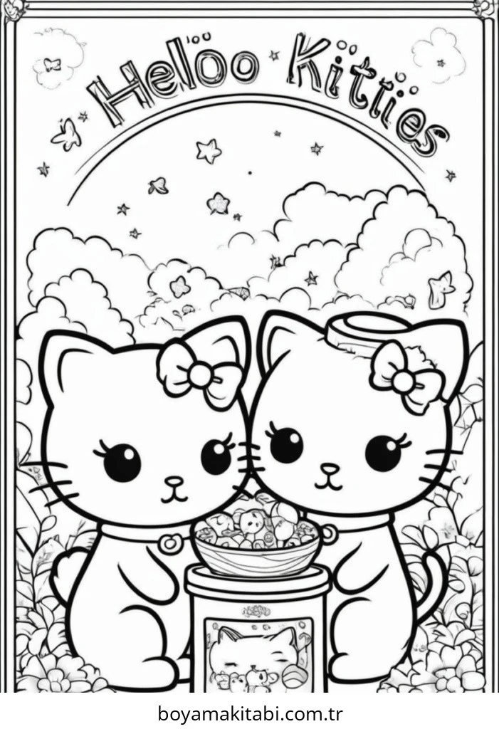 Hello Kitty boyama sayfası – boyama etkinliği, çocuk aktivitesi