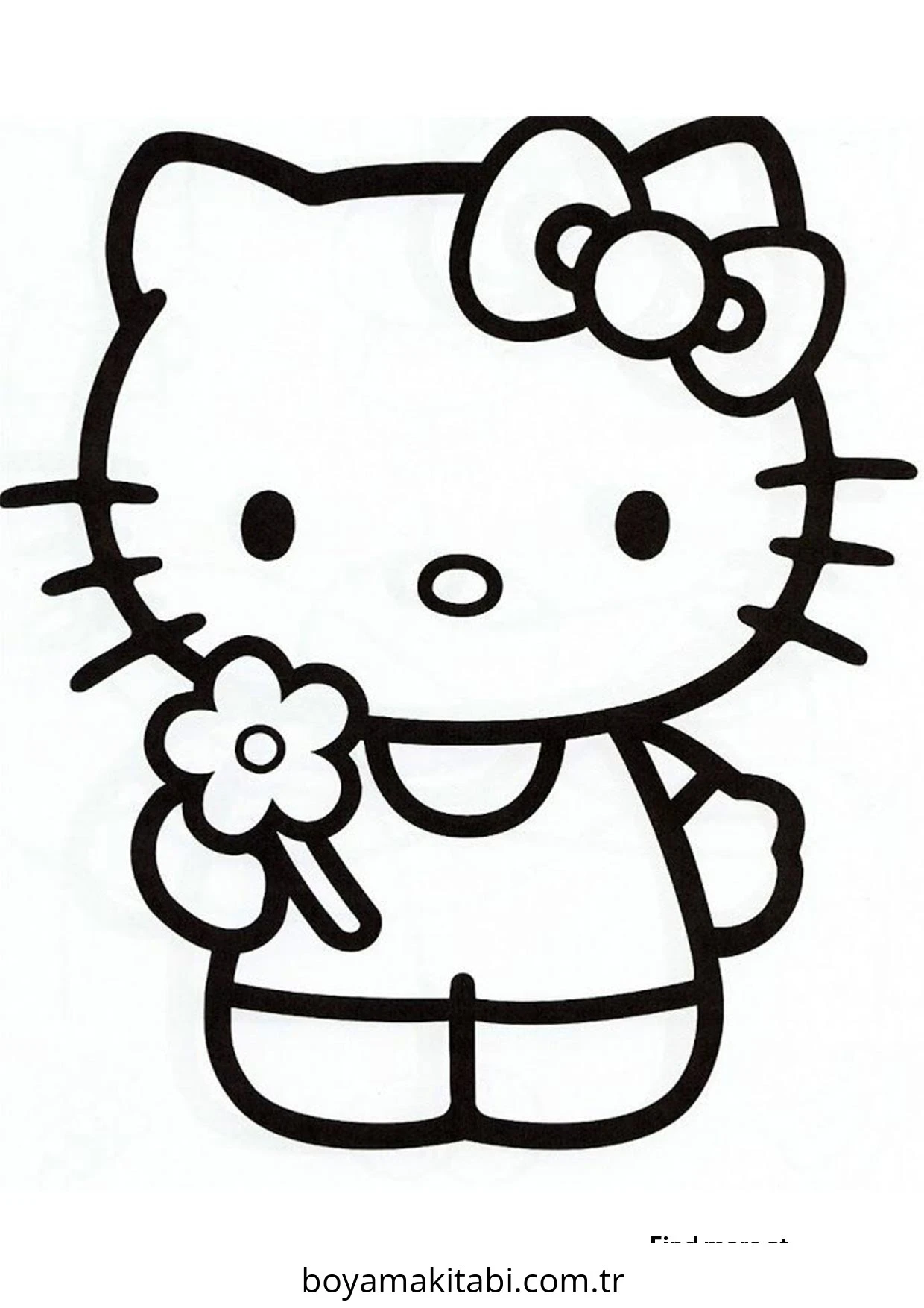 Hello Kitty boyama sayfası – eğitici aktivite, yaratıcılık