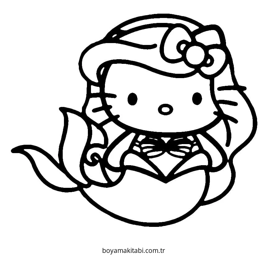 Hello Kitty boyama sayfası – renkli çizimler, okul öncesi