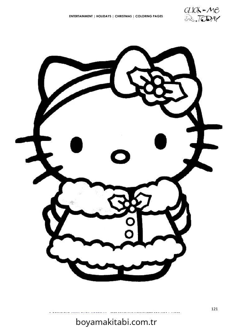 Hello Kitty boyama sayfası – okul öncesi, evde etkinlik