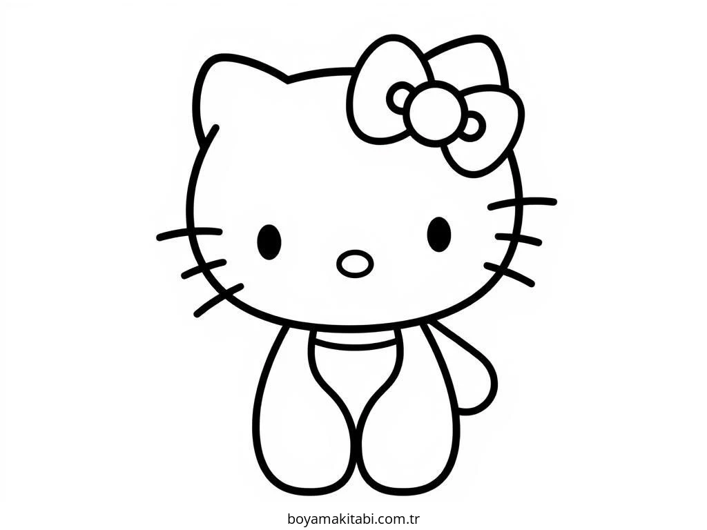 Hello Kitty boyama sayfası – eğitici aktivite, yaratıcılık