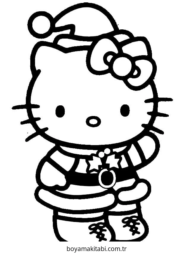 Hello Kitty boyama sayfası – el becerilerini geliştirir, boyama çalışması
