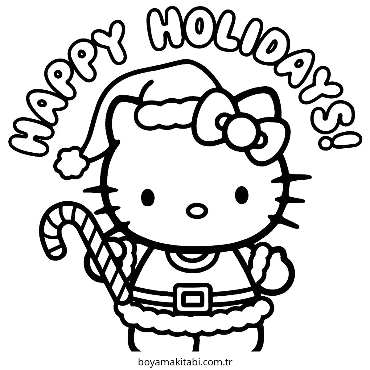 Hello Kitty boyama sayfası – eğlenceli etkinlik, el becerilerini geliştirir