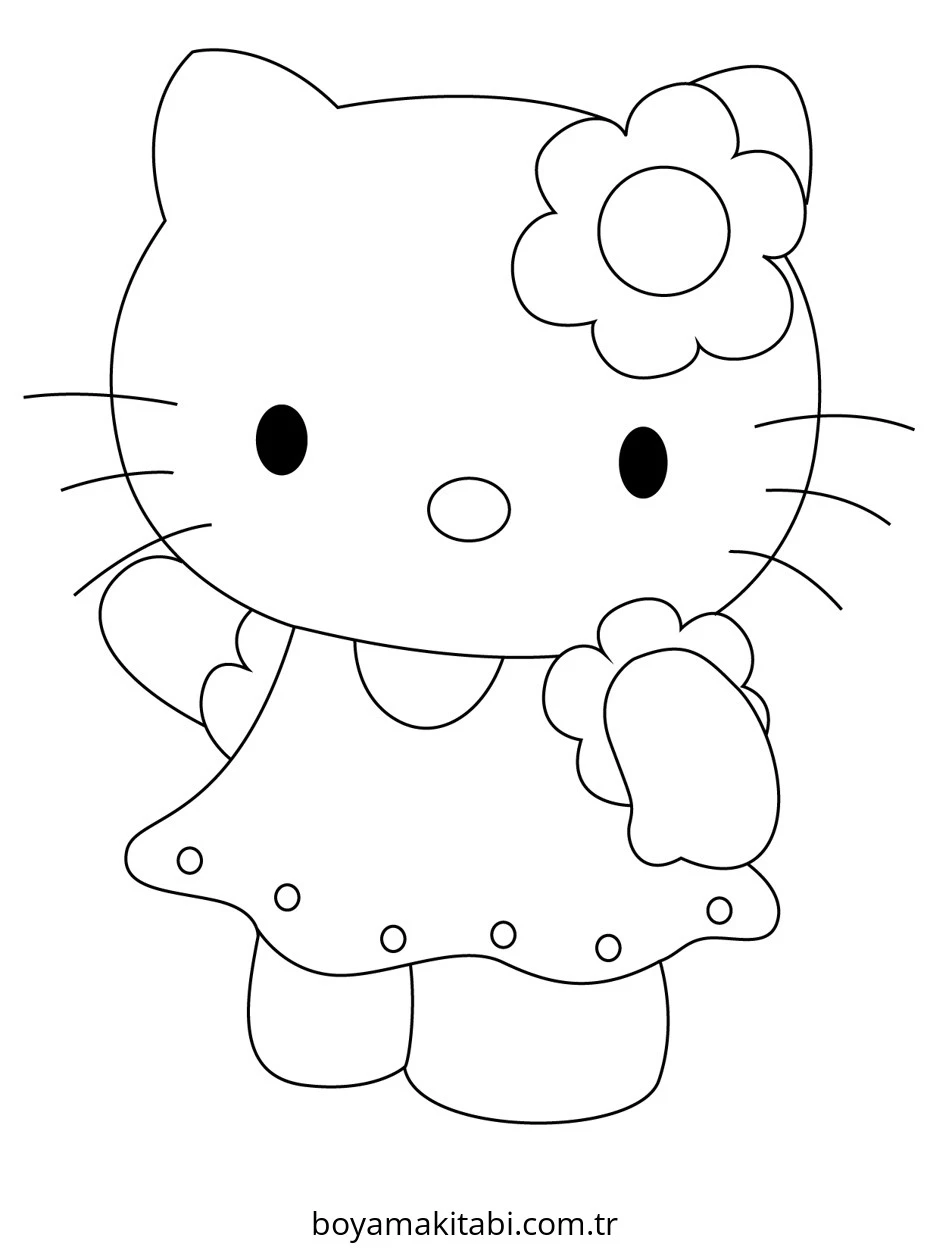 Hello Kitty boyama sayfası – boyama etkinliği, çocuk aktivitesi