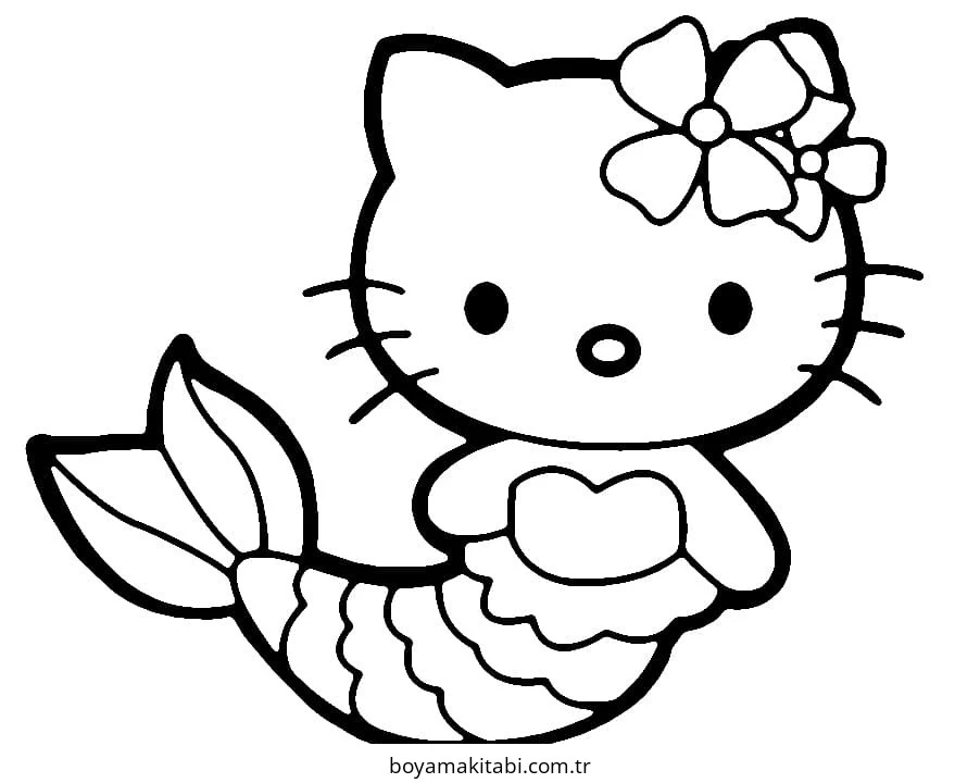 Hello Kitty boyama sayfası – keyifli zaman, renkli çizimler