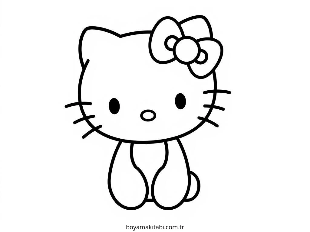 Hello Kitty boyama sayfası – evde etkinlik, ücretsiz yazdır