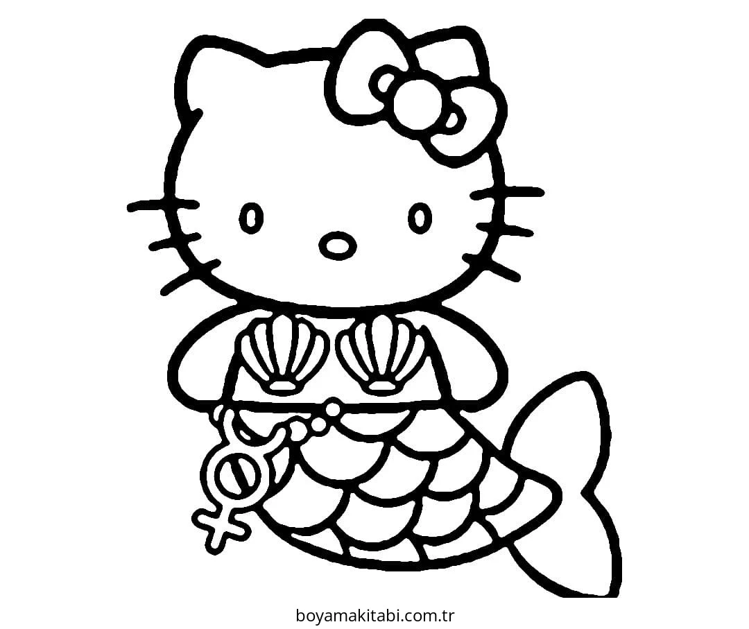 Hello Kitty boyama sayfası – renkli çizimler, okul öncesi