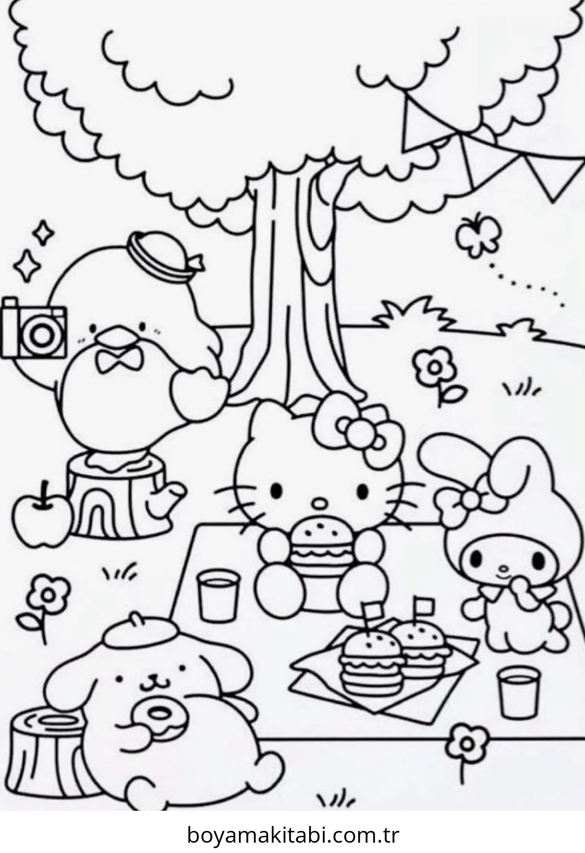 Hello Kitty boyama sayfası – PDF indir, sevimli karakter