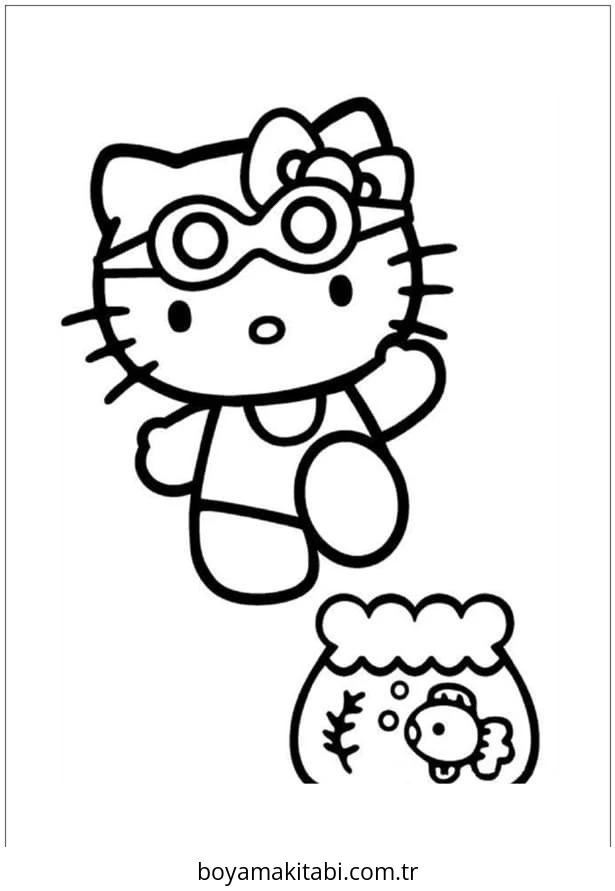 Hello Kitty boyama sayfası – okul öncesi, evde etkinlik