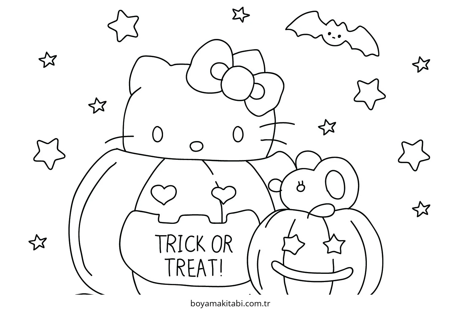 Hello Kitty boyama sayfası – el becerilerini geliştirir, boyama çalışması